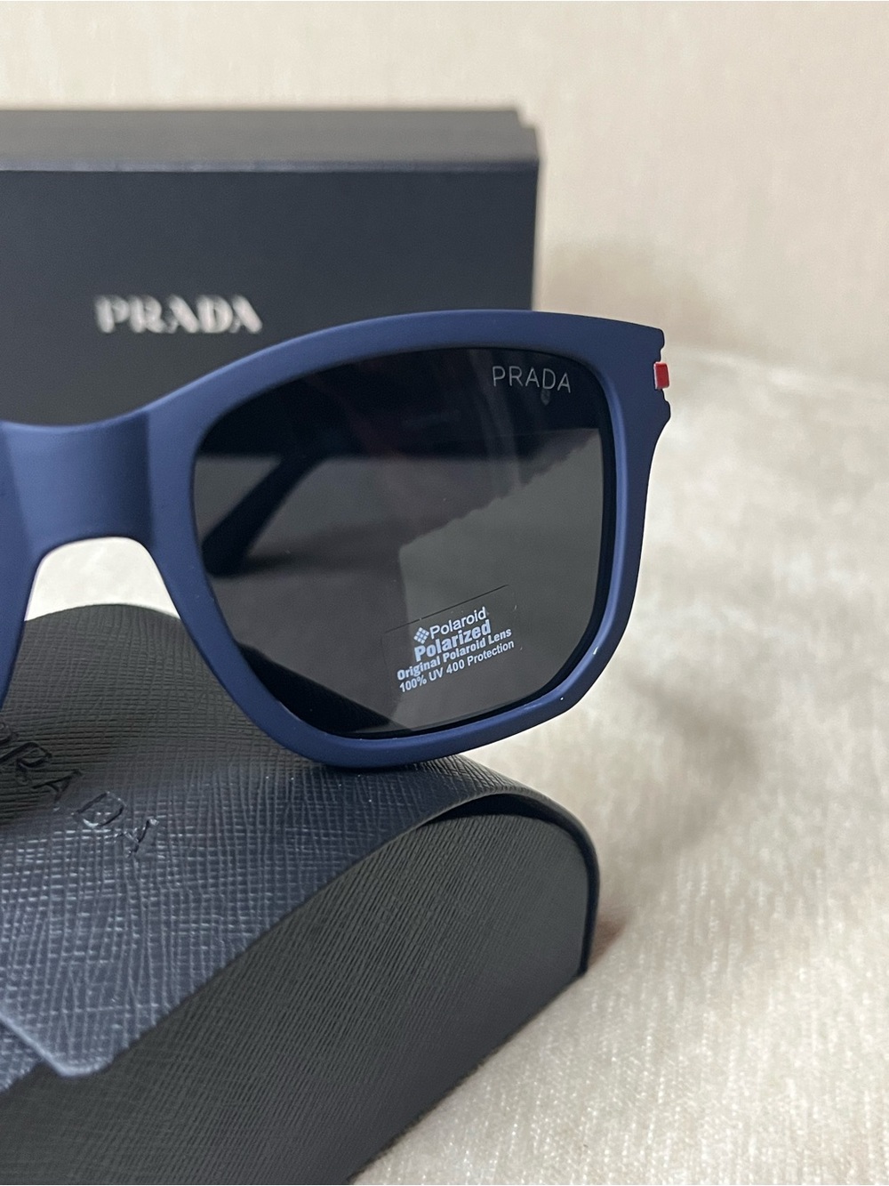 Prada Matte Blue Frame Sunglasses with Black Lenses - Picture 5 of 6